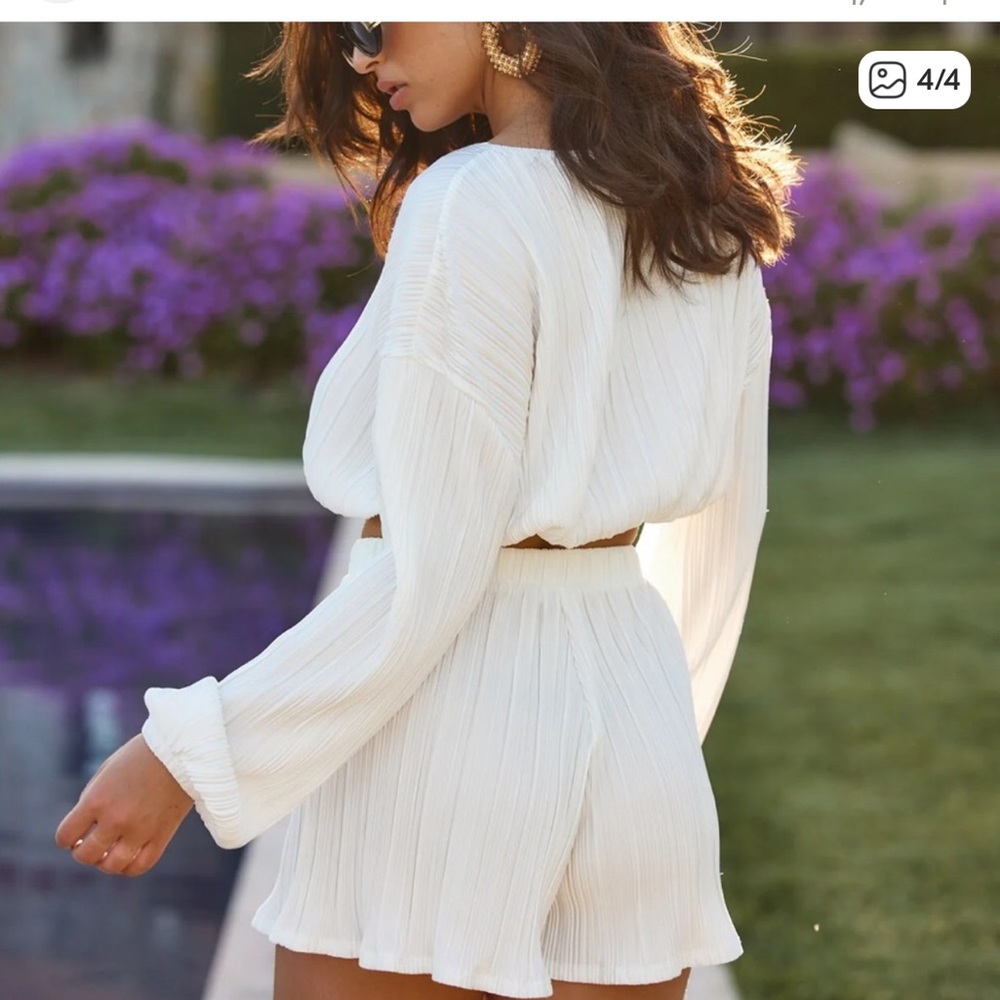 NWT 12th Tribe Portofino Plisse White Set XS